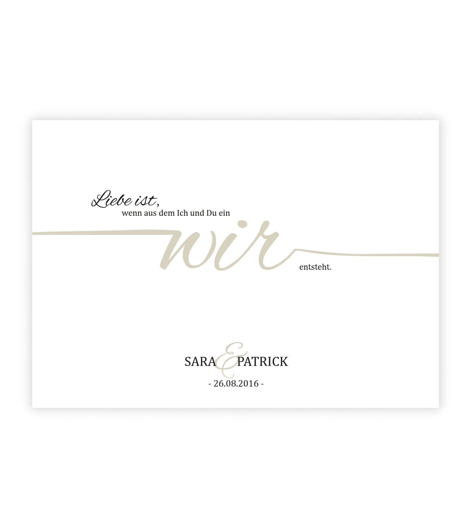 Personalisiertes Bild “Liebe ist... WIR”, Bildgröße: 13x18cm, DIN A4, DIN A3, Bilderrahmen: Ohne Bilderrahmen, Bilderrahmen weiß ohne Passepartout, Bilderrahmen schwarz ohne Passepartout, Bilderrahmen weiß mit Passepartout, Bilderrahmen schwarz mit Passepartout, Copyright: 321geschenke.de