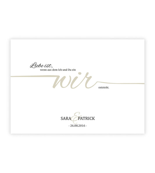 Personalisiertes Bild “Liebe ist... WIR”, Bildgröße: 13x18cm, DIN A4, DIN A3, Bilderrahmen: Ohne Bilderrahmen, Bilderrahmen weiß ohne Passepartout, Bilderrahmen schwarz ohne Passepartout, Bilderrahmen weiß mit Passepartout, Bilderrahmen schwarz mit Passepartout, Copyright: 321geschenke.de