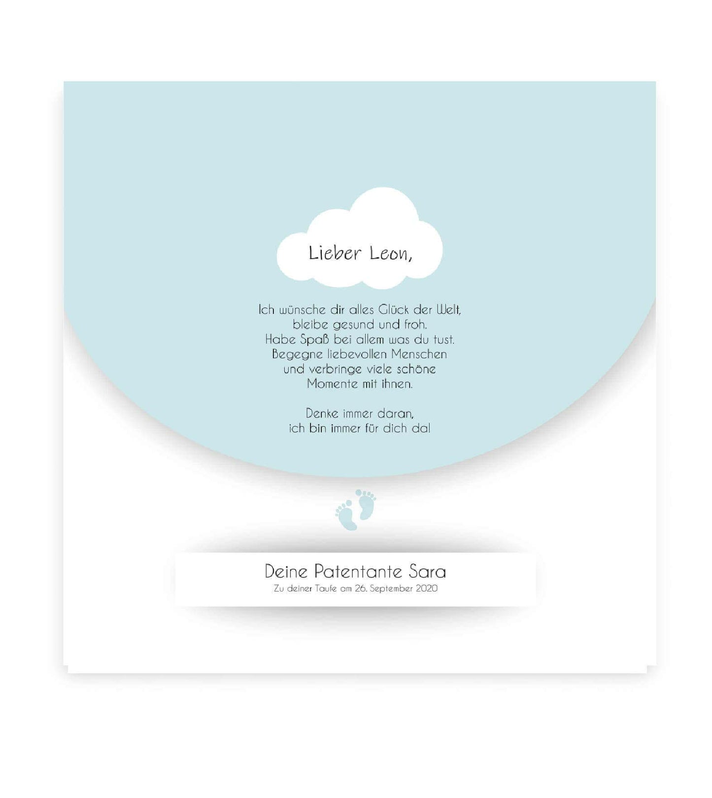 Personalisiertes Bild “Taufspruch”, Bildfarbe: blau, Bildgröße: 25x25cm, Bilderrahmen: Ohne Bilderrahmen, Copyright: 321geschenke.de