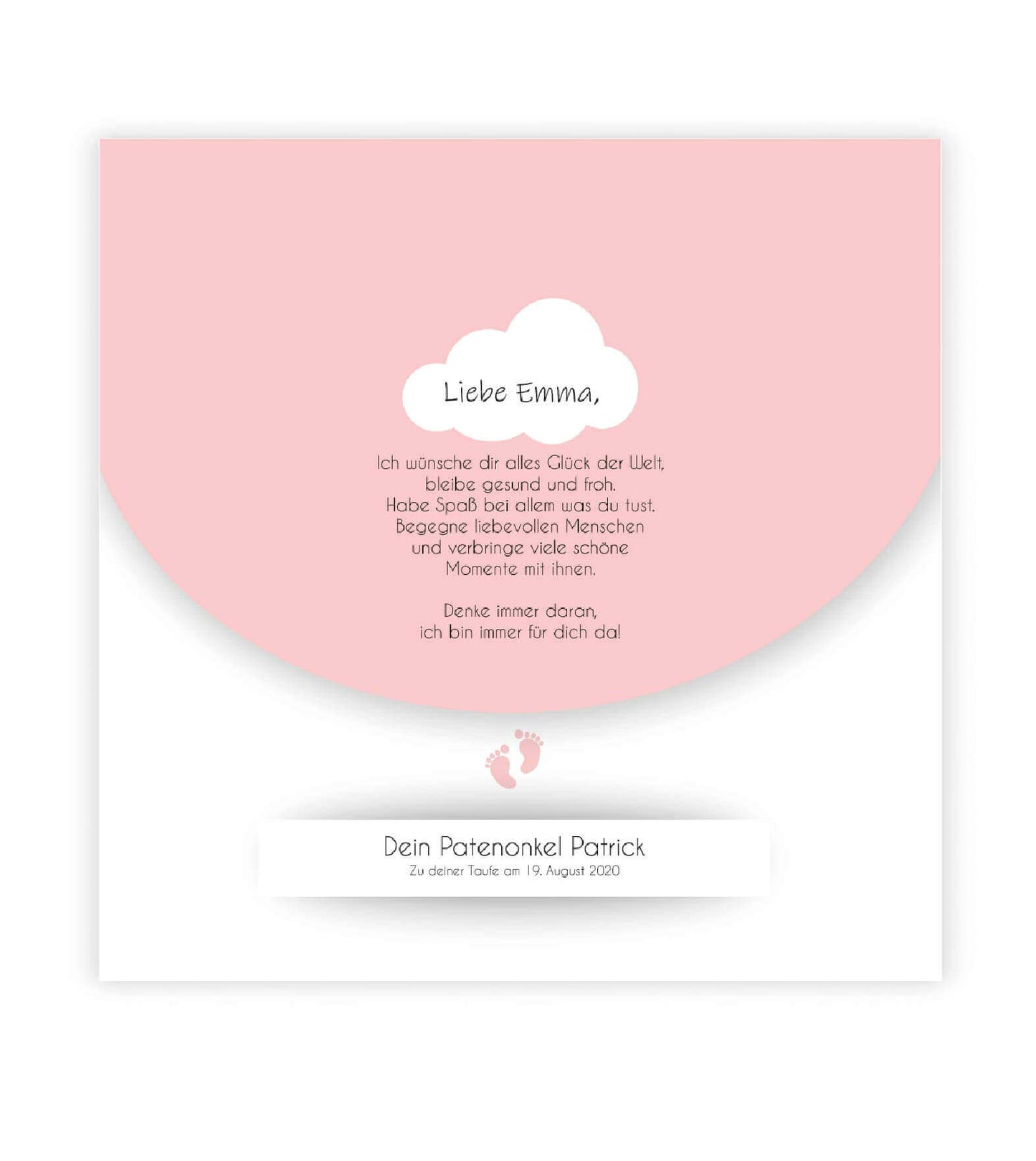 Personalisiertes Bild “Taufspruch”, Bildfarbe: rosa, Bildgröße: 25x25cm, Bilderrahmen: Ohne Bilderrahmen, Copyright: 321geschenke.de