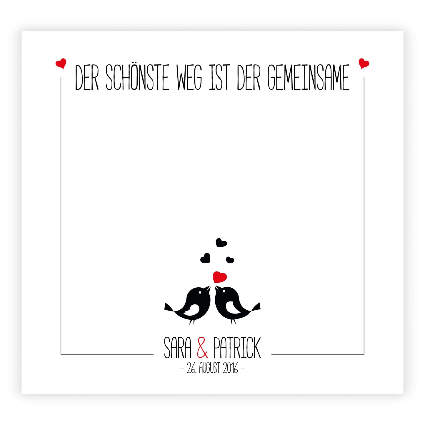 Personalisiertes Bild „Geldgeschenk” Vogelpaar, Bildgröße: 25x25cm, Bilderrahmen: Ohne Bilderrahmen, Copyright: 321geschenke.de