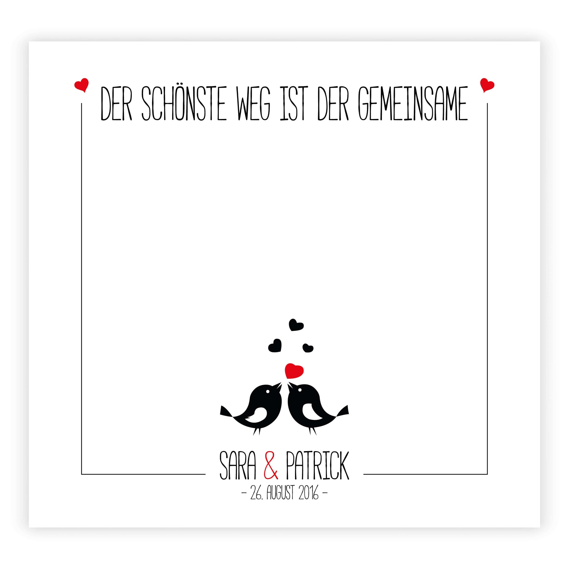Personalisiertes Bild „Geldgeschenk” Vogelpaar, Bildgröße: 25x25cm, Bilderrahmen: Ohne Bilderrahmen, Copyright: 321geschenke.de