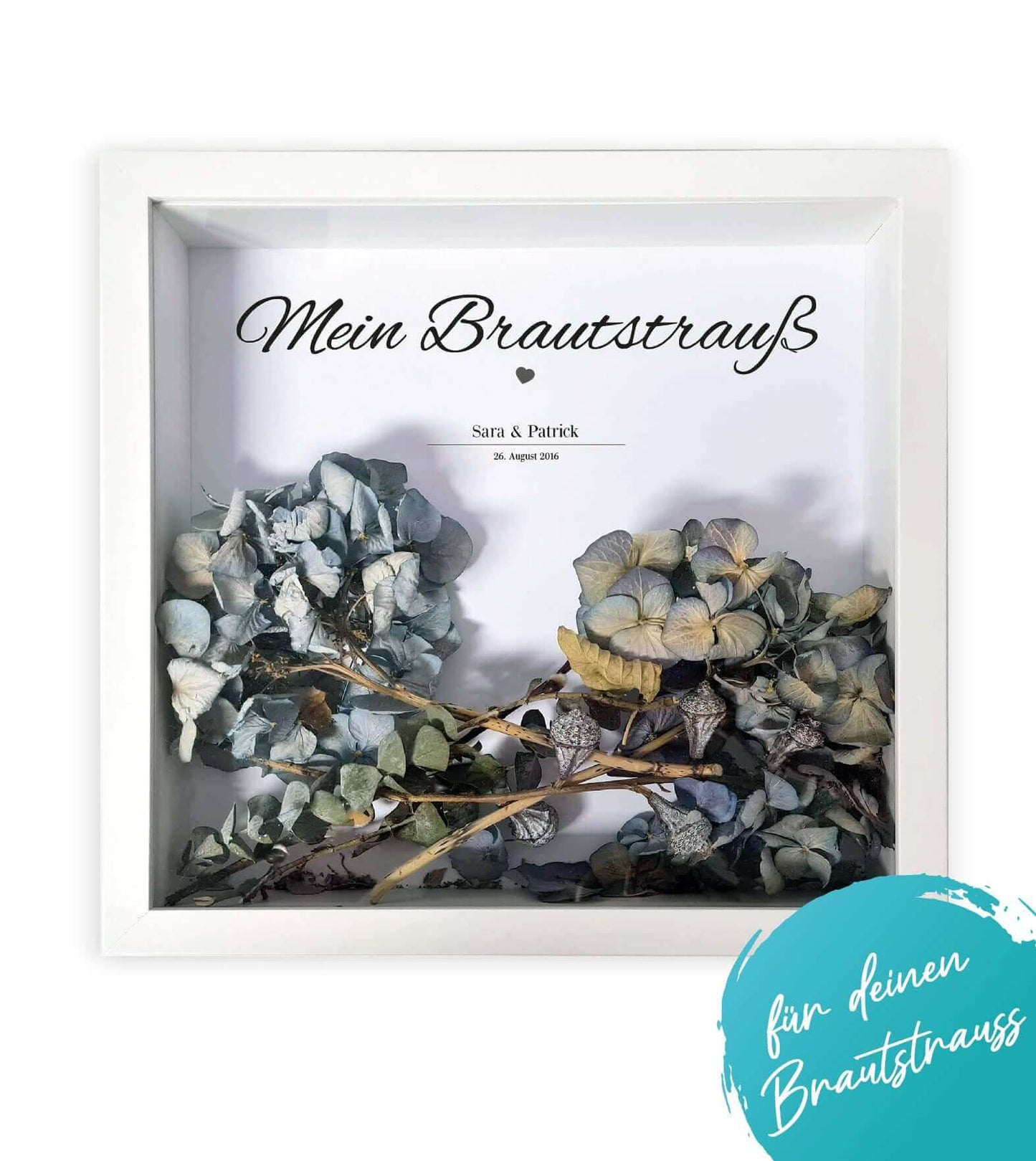 Personalisiertes Bild „Mein Brautstrauß”, Bildgröße: 25x25cm, Bilderrahmen: Ohne Bilderrahmen, Bilderrahmen weiß ohne Passepartout, Bilderrahmen schwarz ohne Passepartout, Copyright: 321geschenke.de