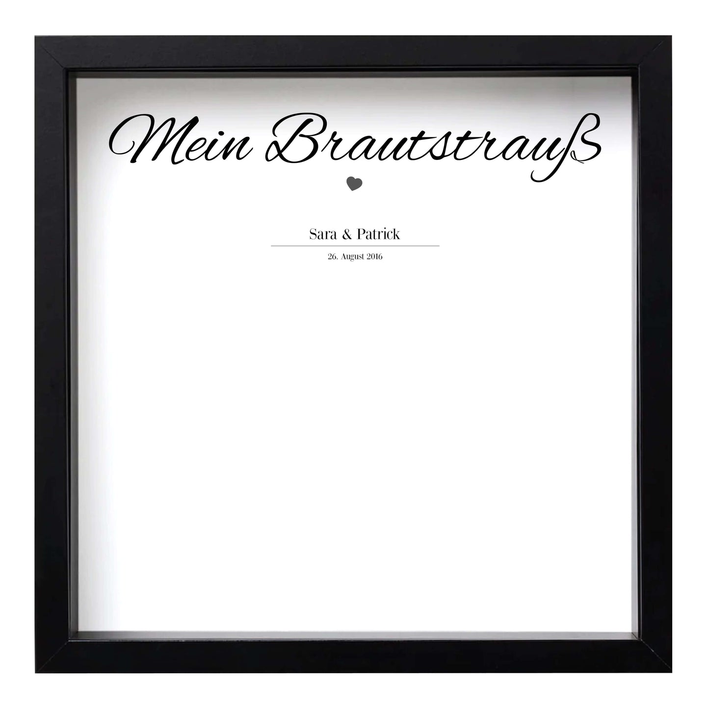 Personalisiertes Bild „Mein Brautstrauß”, Bildgröße: 25x25cm, Bilderrahmen: Bilderrahmen schwarz ohne Passepartout, , Copyright:321geschenke.de