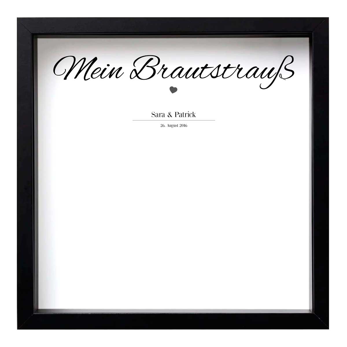 Personalisiertes Bild „Mein Brautstrauß”, Bildgröße: 25x25cm, Bilderrahmen: Bilderrahmen schwarz ohne Passepartout, , Copyright:321geschenke.de