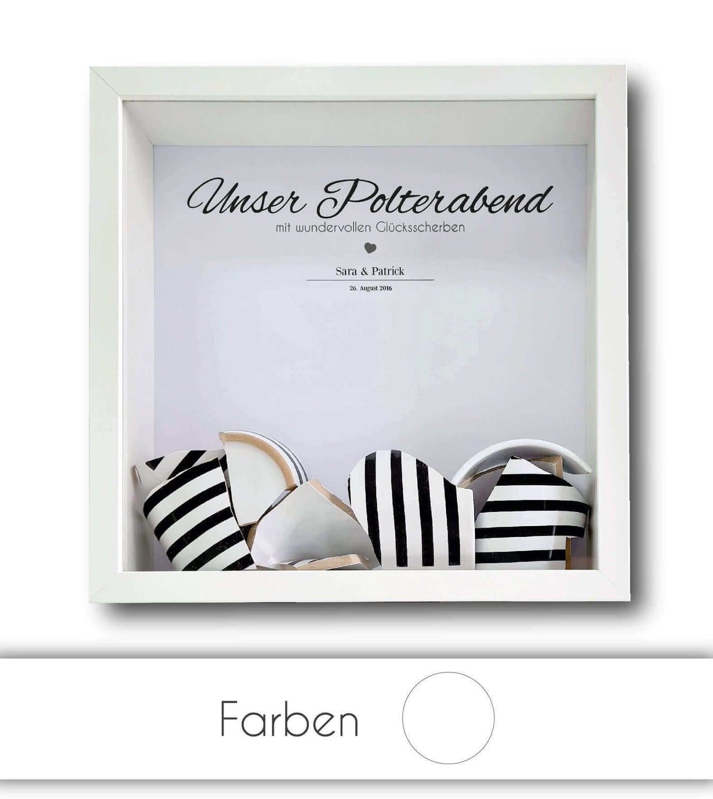 Personalisiertes Bild „Unser Polterabend”, Bildgröße: 25x25cm, Bilderrahmen: Ohne Bilderrahmen, Bilderrahmen weiß ohne Passepartout, Bilderrahmen schwarz ohne Passepartout, Copyright: 321geschenke.de