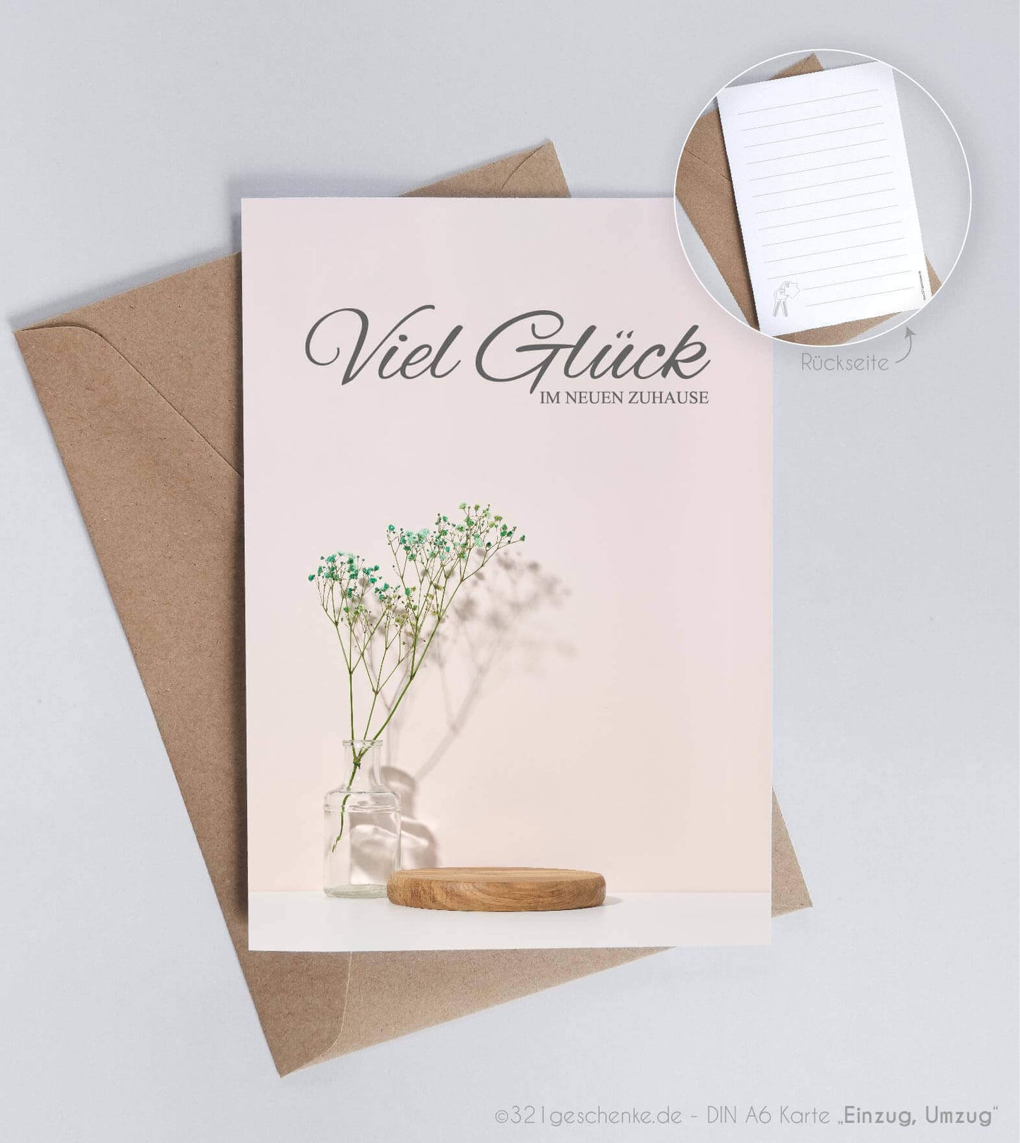 hochwertige Grußkarte mit Umschlag - Einzug-, Copyright: 321geschenke.de