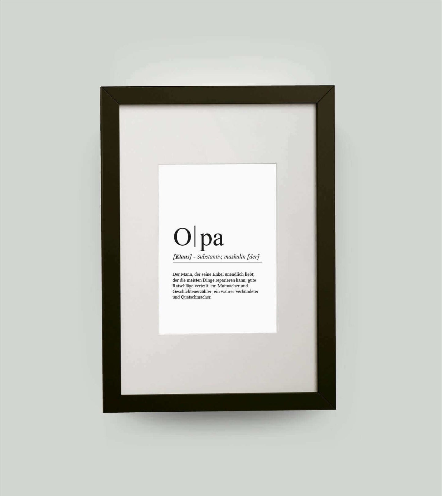 Personalisiertes Bild “Definition OPA”, DIN 13x18cm, mit Rahmen schwarz 21x30cm, ohne Passepartout, Copyright: 321geschenke.de