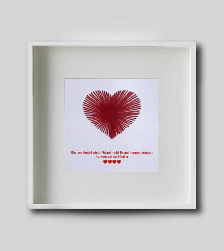 Personalisiertes Bild „gesticktes Herz Muttertag”, Bildgröße: 25x25cm, Bilderrahmen: Ohne Bilderrahmen, ,Copyright: 321geschenke.de