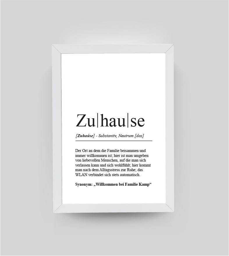 Personalisiertes Bild “Definition ZUHAUSE”, Bildgröße: 13x18cm, Bilderrahmen: Ohne Bilderrahmen, , Copyright: 321geschenke.de