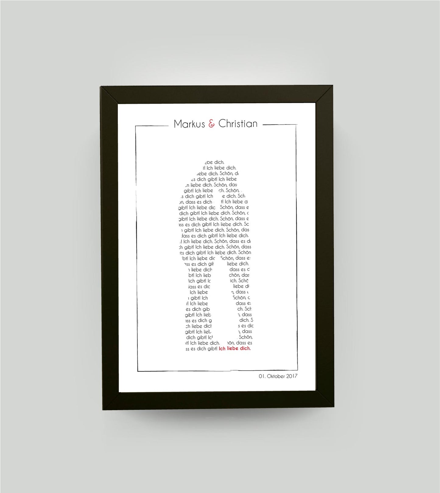 Personalisiertes Bild „Liebespaar”, Bildgröße: 13x18cm, DIN A4, DIN A3, Bilderrahmen: Ohne Bilderrahmen, Bilderrahmen weiß ohne Passepartout, Bilderrahmen schwarz ohne Passepartout, Bilderrahmen weiß mit Passepartout, Bilderrahmen schwarz mit Passepartout, , Copyright:321geschenke.de
