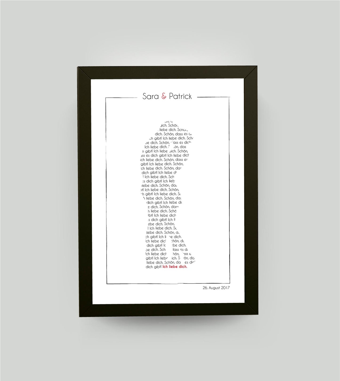 Personalisiertes Bild „Liebespaar”, Bildgröße: 13x18cm, Bilderrahmen: Bilderrahmen schwarz ohne Passepartout, , Copyright:321geschenke.de