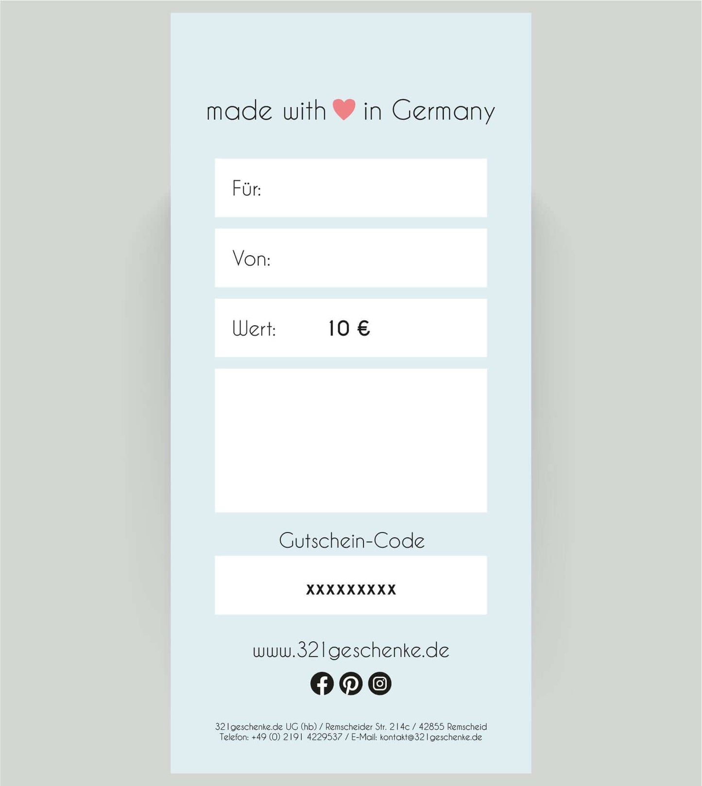 Geschenkgutschein 10 EUR hinten Übersicht, Copyright: 321geschenke.de