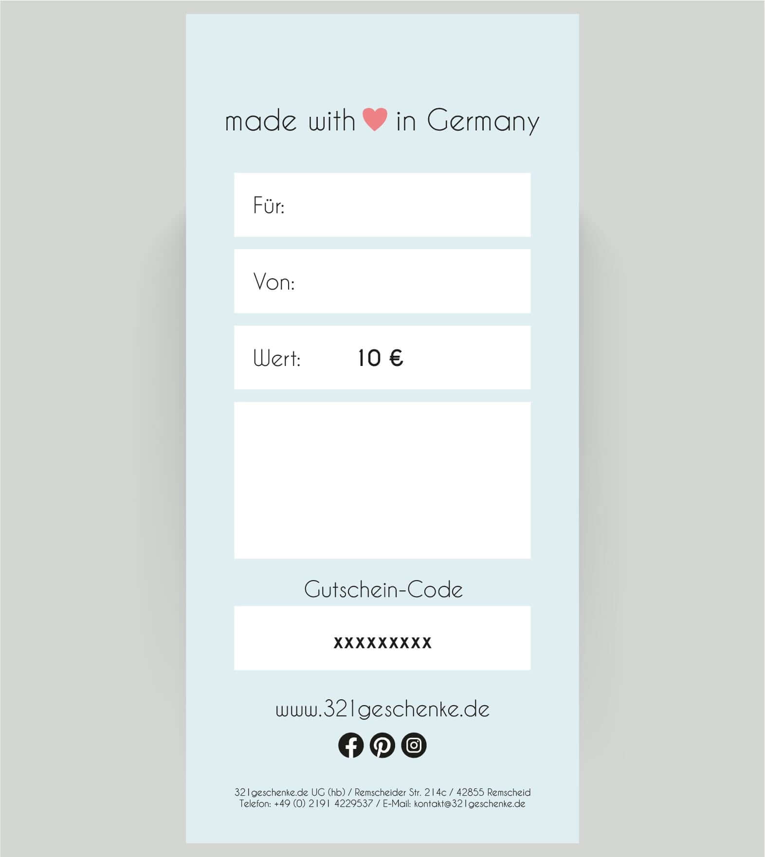 Geschenkgutschein 10 EUR hinten Übersicht, Copyright: 321geschenke.de