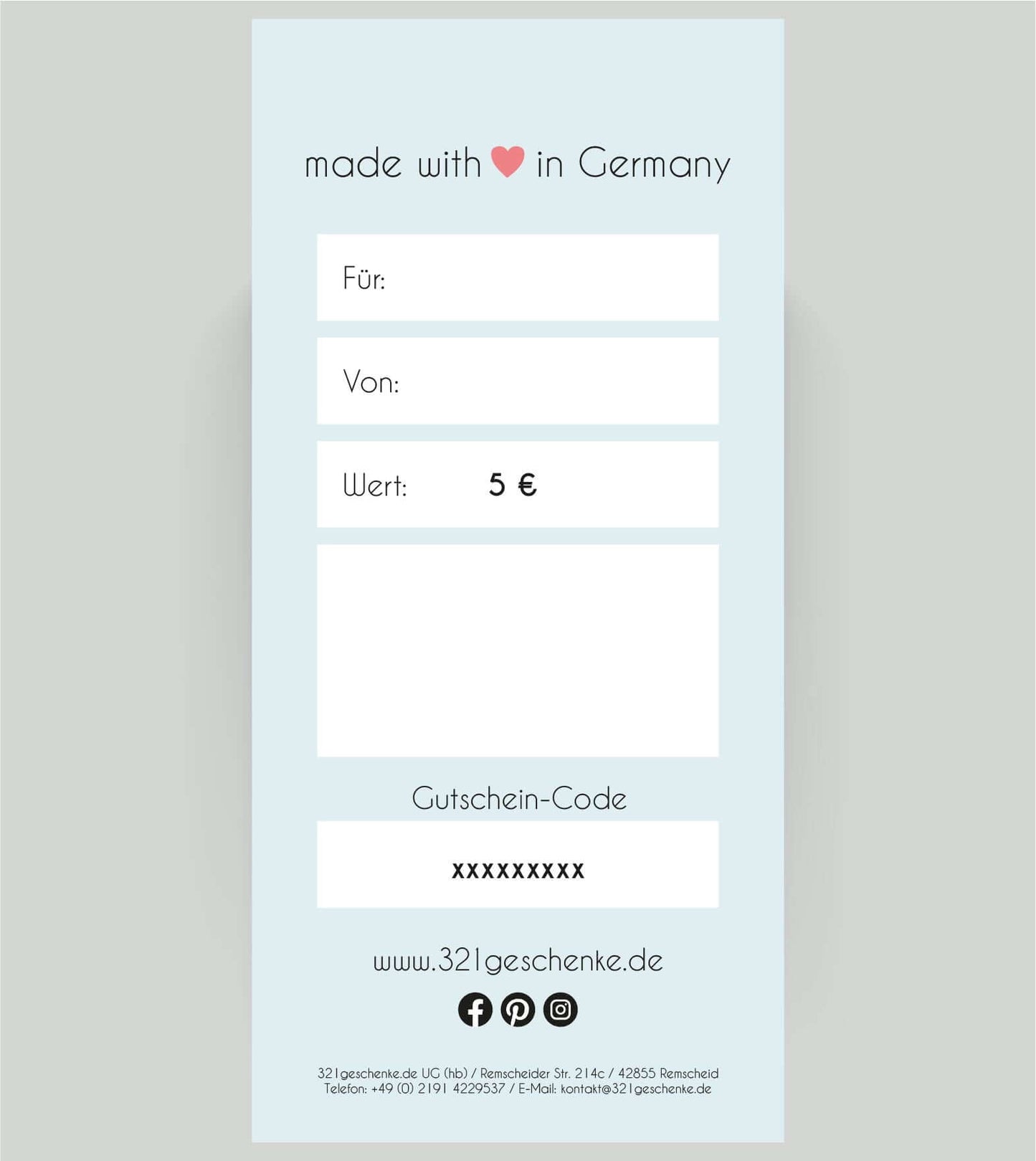 Geschenkgutschein 5 EUR hinten Übersicht, Copyright: 321geschenke.de