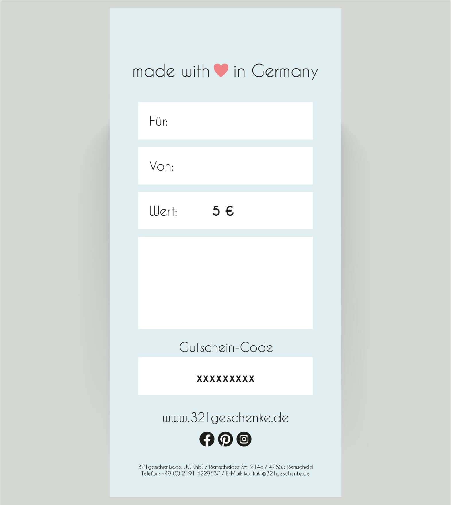 Geschenkgutschein 5 EUR hinten Übersicht, Copyright: 321geschenke.de