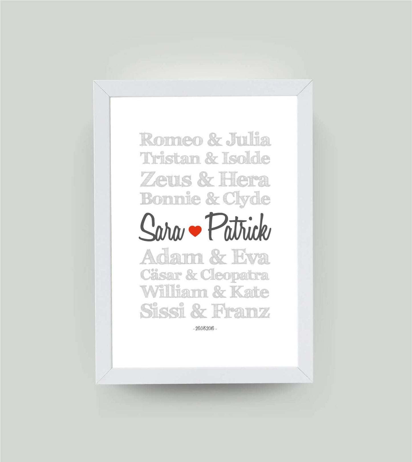Personalisiertes Bild “TRAUMPAARE – berühmte Paare”, Bildgröße: 13x18cm, Bilderrahmen: Ohne Bilderrahmen, ,Copyright: 321geschenke.de