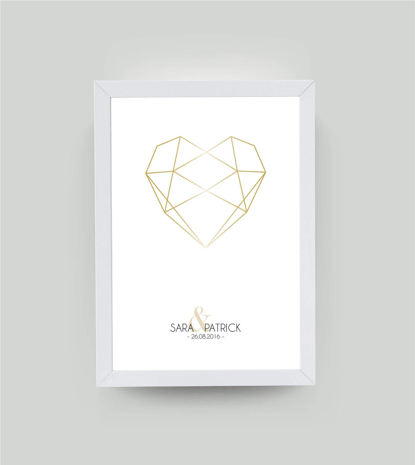 Personalisiertes Bild “Diamant”, Bildfarbe: Gold, Bildgröße: 13x18cm, Bilderrahmen: Ohne Bilderrahmen, Copyright: 321geschenke.de