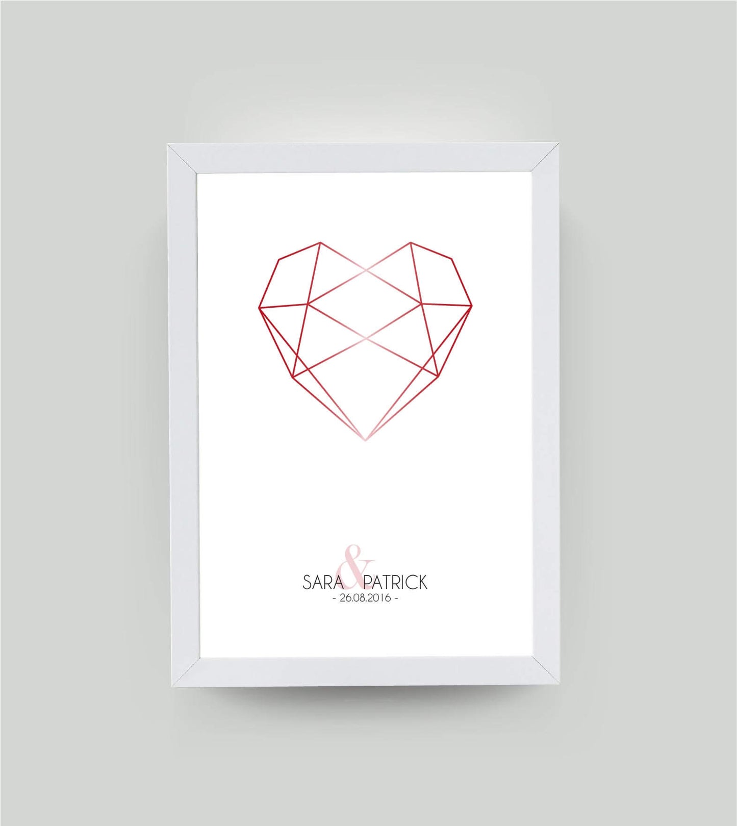 Personalisiertes Bild “Diamant”, Bildfarbe: Rot, Bildgröße: 13x18cm, Bilderrahmen: Ohne Bilderrahmen, Copyright: 321geschenke.de