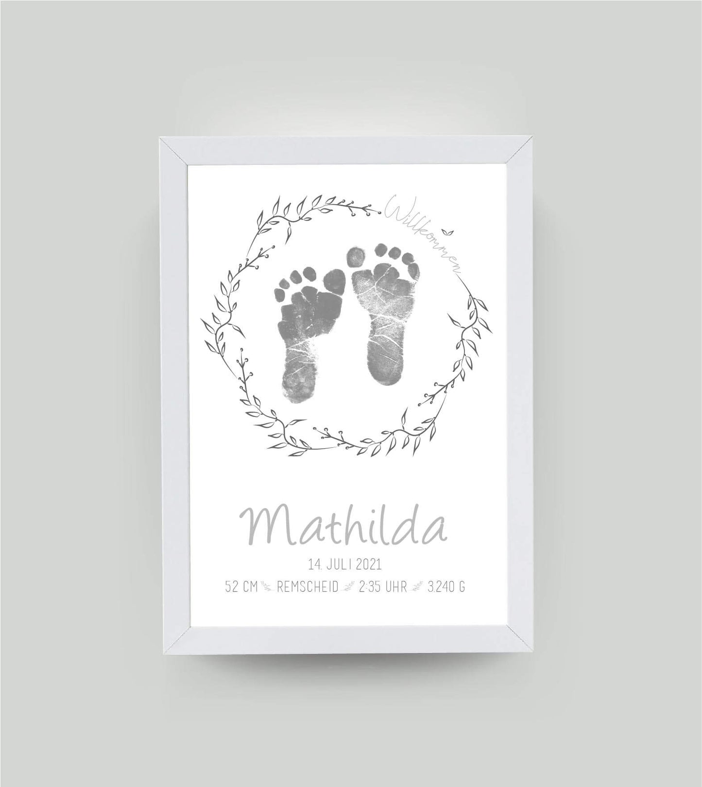 Personalisiertes Bild “Baby-Fußabdruck”, Copyright: 321geschenke.de