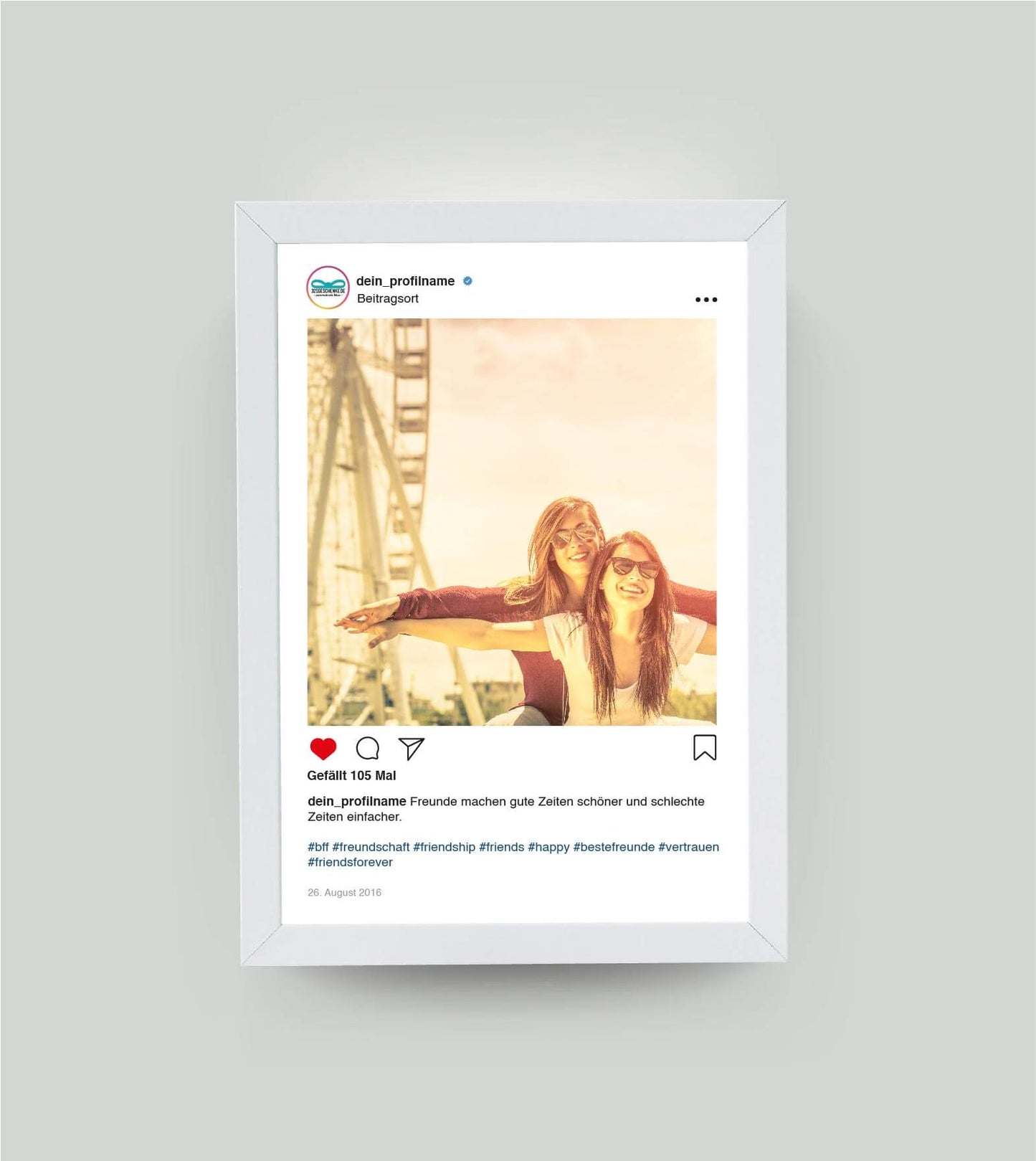 Personalisiertes Bild “Instagram-Post", Bildgröße: 13x18cm, Bilderrahmen: Ohne Bilderrahmen, , Copyright: 321geschenke.de