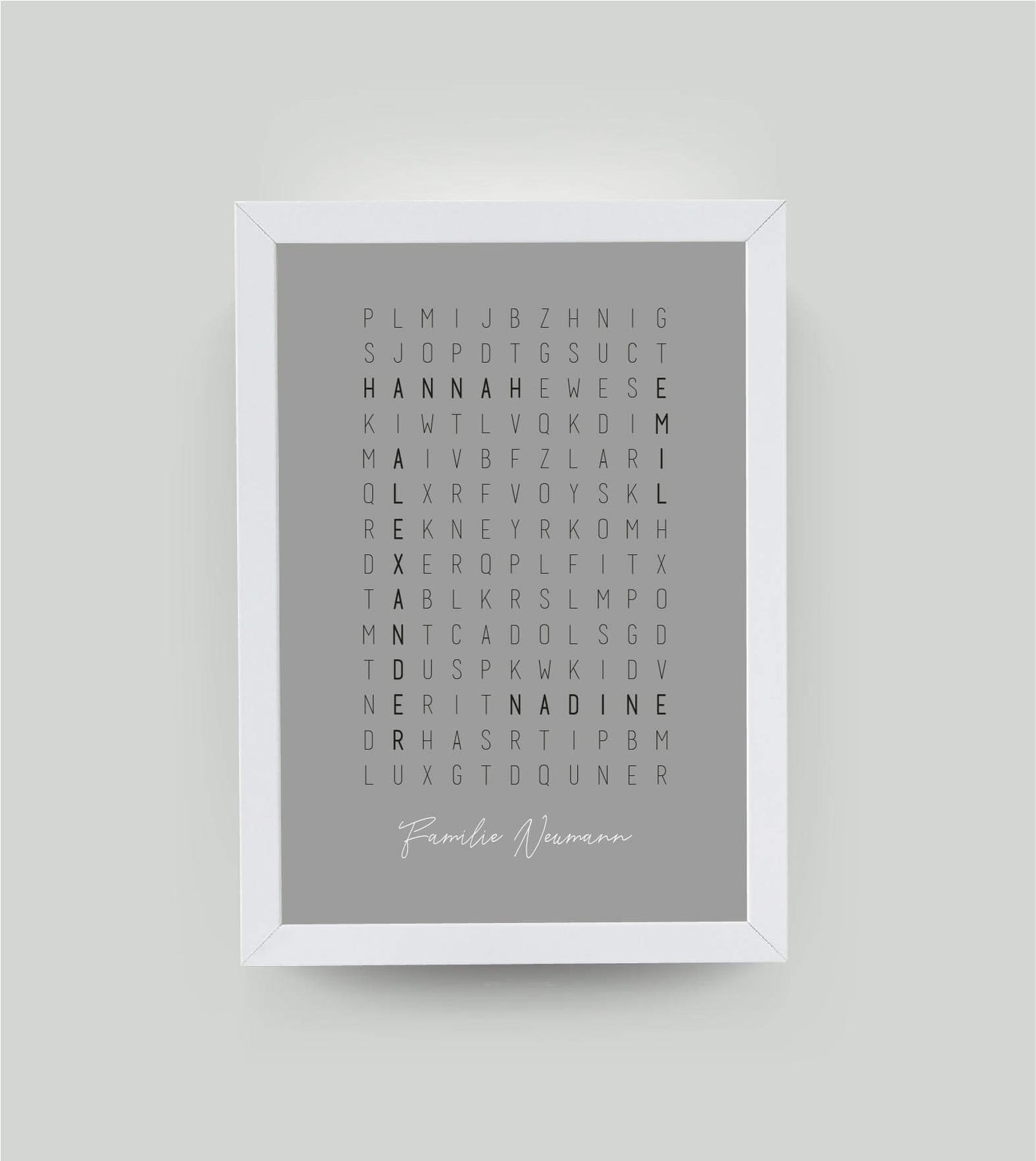 Personalisiertes Namensposter “Kreuzworträtsel”, Bildfarbe: Grau, Bildgröße: 13x18cm, Bilderrahmen: Ohne Bilderrahmen, Copyright: 321geschenke.de