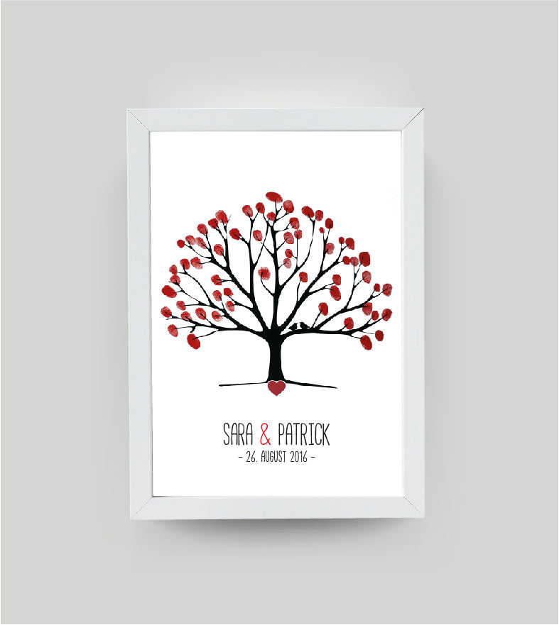 Personalisiertes Bild „Hochzeitsbaum”, Bildgröße: DIN A3, Bilderrahmen: Ohne Bilderrahmen, Bilderrahmen weiß ohne Passepartout, Bilderrahmen schwarz ohne Passepartout, , Copyright:321geschenke.de