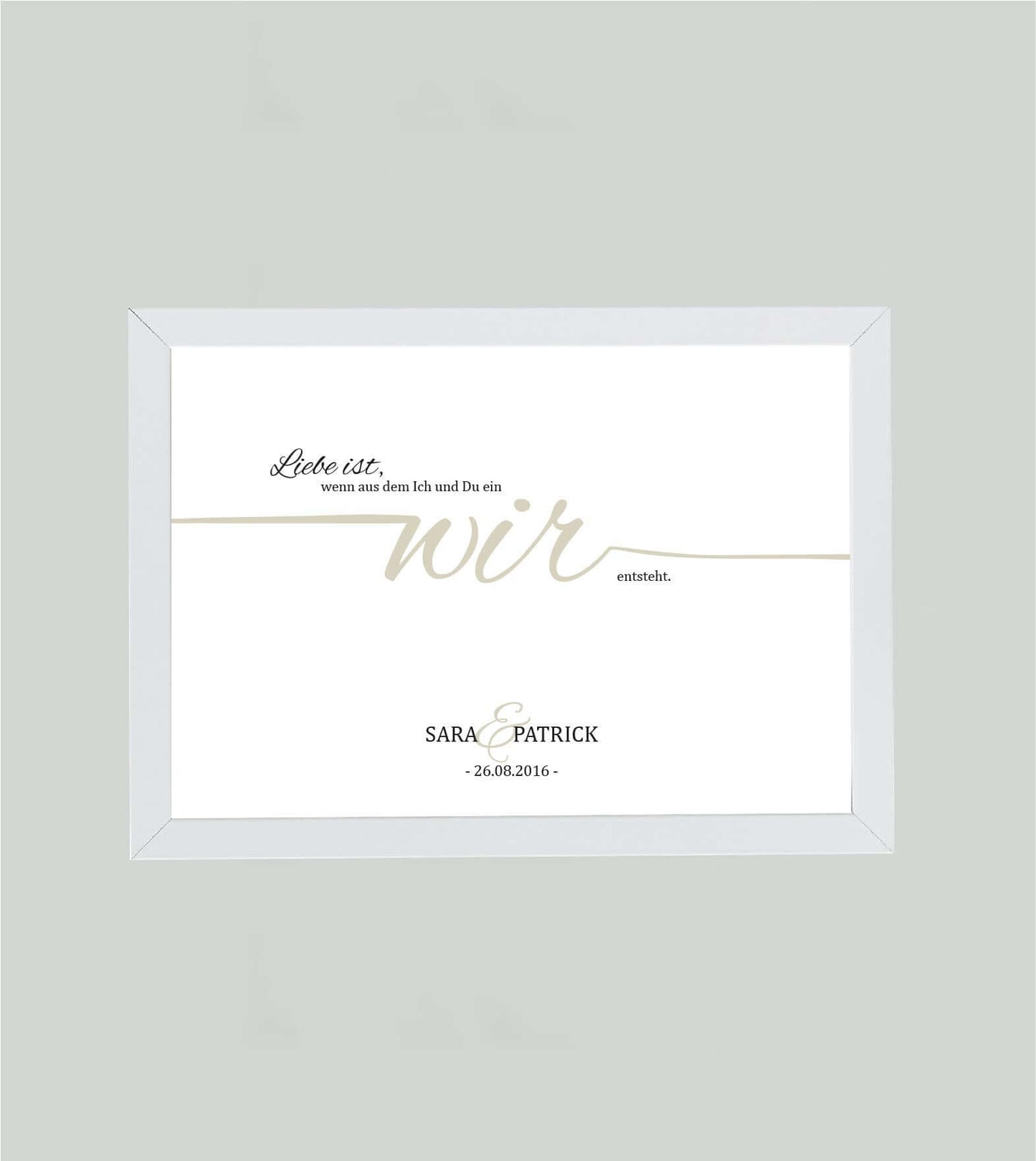 Personalisiertes Bild “Liebe ist… WIR”, Bildfarbe: Weiß, Bildgröße: 13x18cm, Bilderrahmen: Ohne Bilderrahmen, Copyright: 321geschenke.de