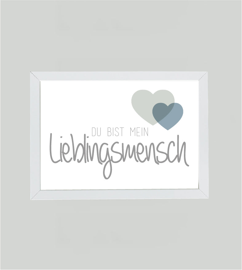 Personalisiertes Bild „Lieblingsmensch”, Bildfarbe: Blau, Bildgröße: 13x18cm, Bilderrahmen: Ohne Bilderrahmen, Copyright:321geschenke.de