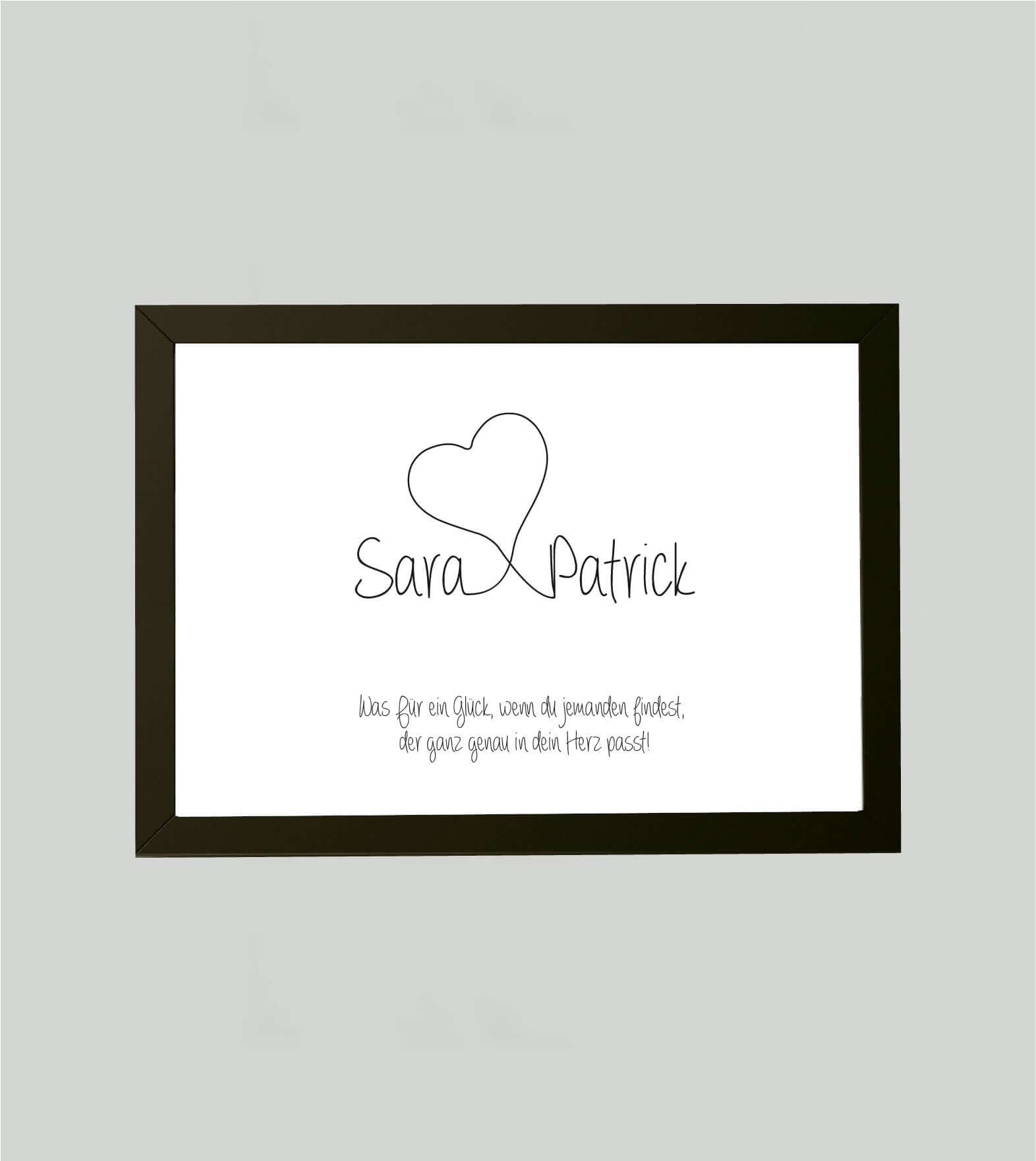 Personalisiertes Bild „Herz mit Namen”, Bildgröße: 13x18cm, Bilderrahmen: Bilderrahmen schwarz ohne Passepartout, , Copyright:321geschenke.de
