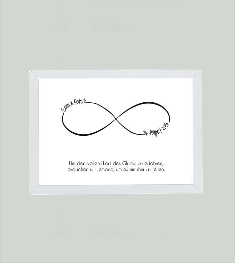 Personalisiertes Bild „Unendlichkeit”, Bildfarbe: Weiß, Bildgröße: 13x18cm, Bilderrahmen: Ohne Bilderrahmen, Copyright:321geschenke.de