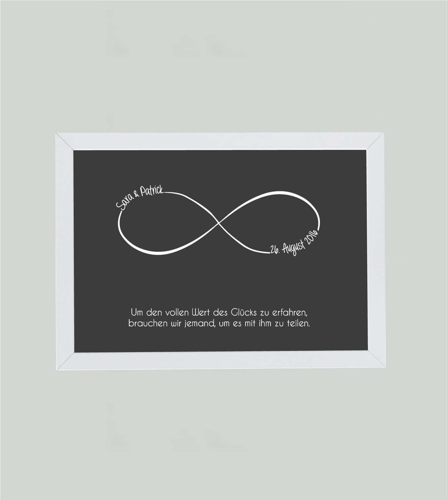 Personalisiertes Bild „Unendlichkeit”, Bildfarbe: Anthrazit/Schwarz, Bildgröße: 13x18cm, Bilderrahmen: Ohne Bilderrahmen, Copyright:321geschenke.de