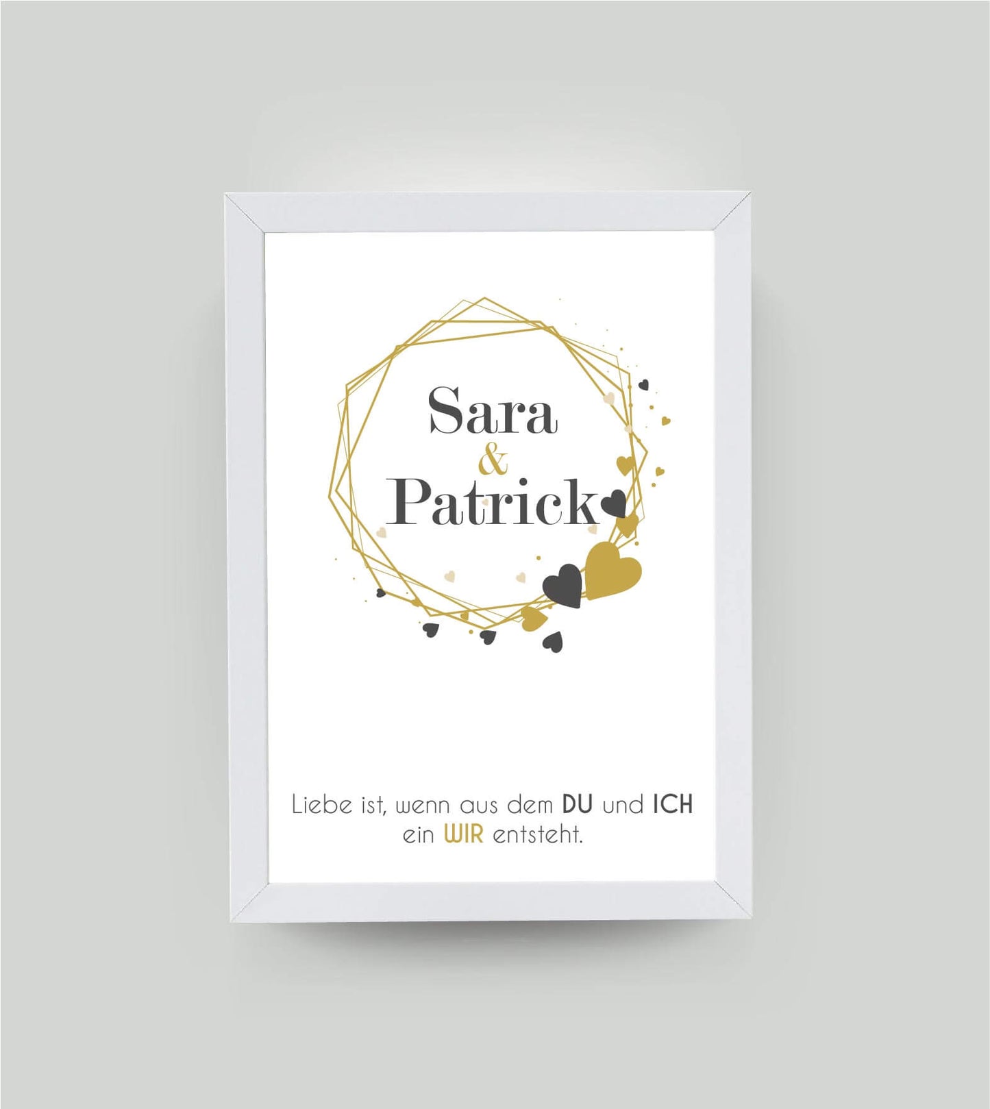 Personalisiertes Namensposter “DU und ICH”, Variante: Hochformt, Bildgröße: 13x18cm, Bilderrahmen: Ohne Bilderrahmen, Copyright: 321geschenke.de