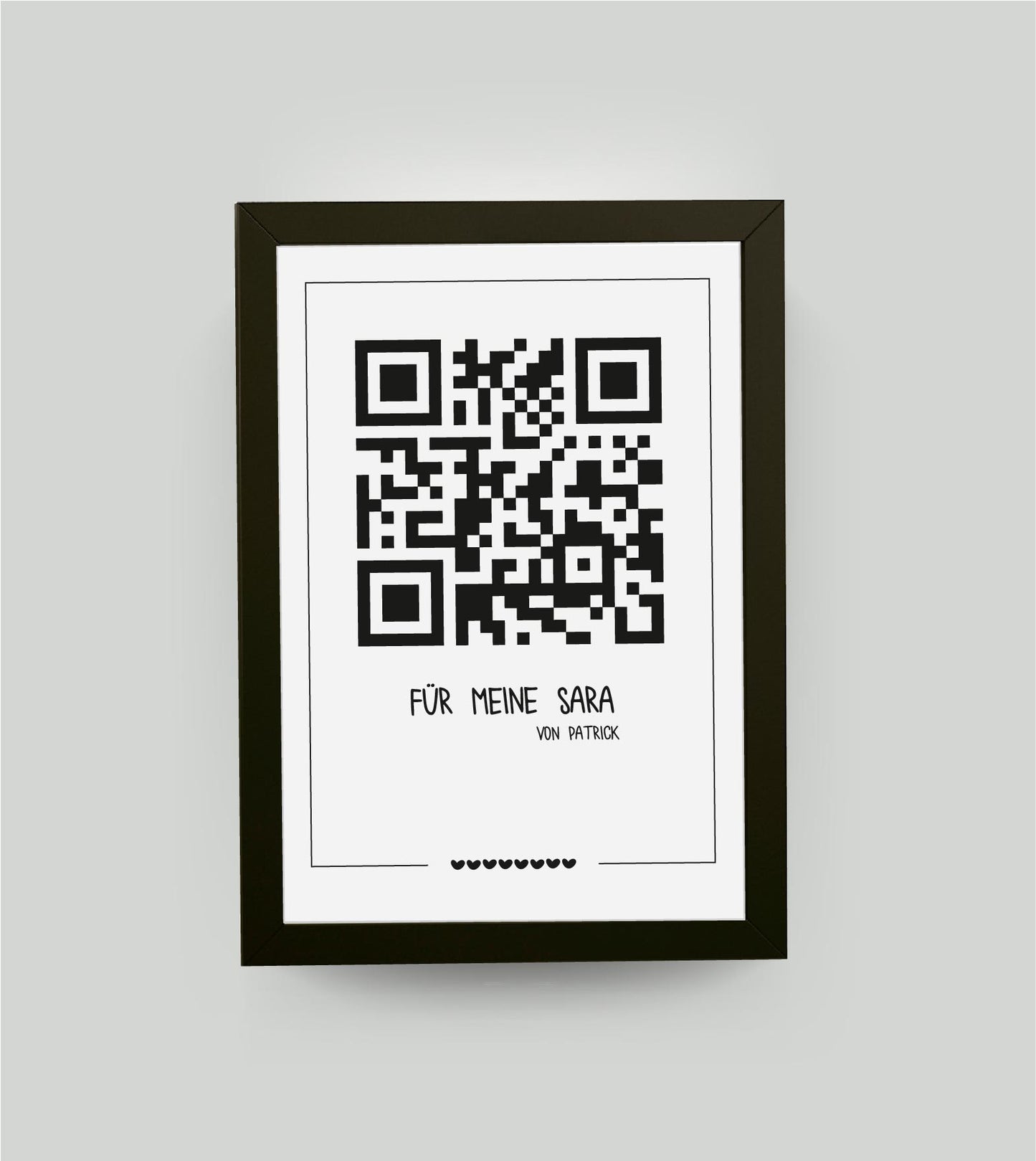 Personalisiertes Bild „QR-Code”, Bildgröße: 13x18cm, Bilderrahmen: Bilderrahmen schwarz ohne Passepartout, , Copyright:321geschenke.de