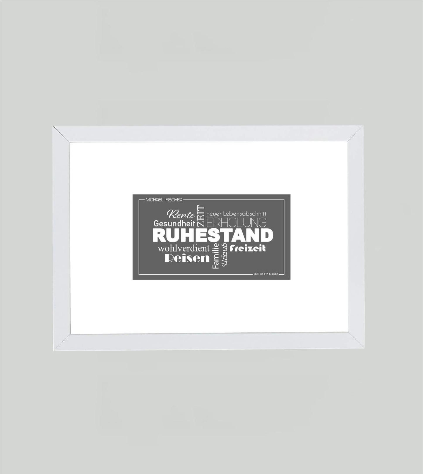 Personalisiertes Bild “Ruhestand Abschiedsgeschenk”, Bildfarbe: Anthrazit/Schwarz, Bildgröße: DIN A4, Bilderrahmen: Ohne Bilderrahmen,Copyright: 321geschenke.de