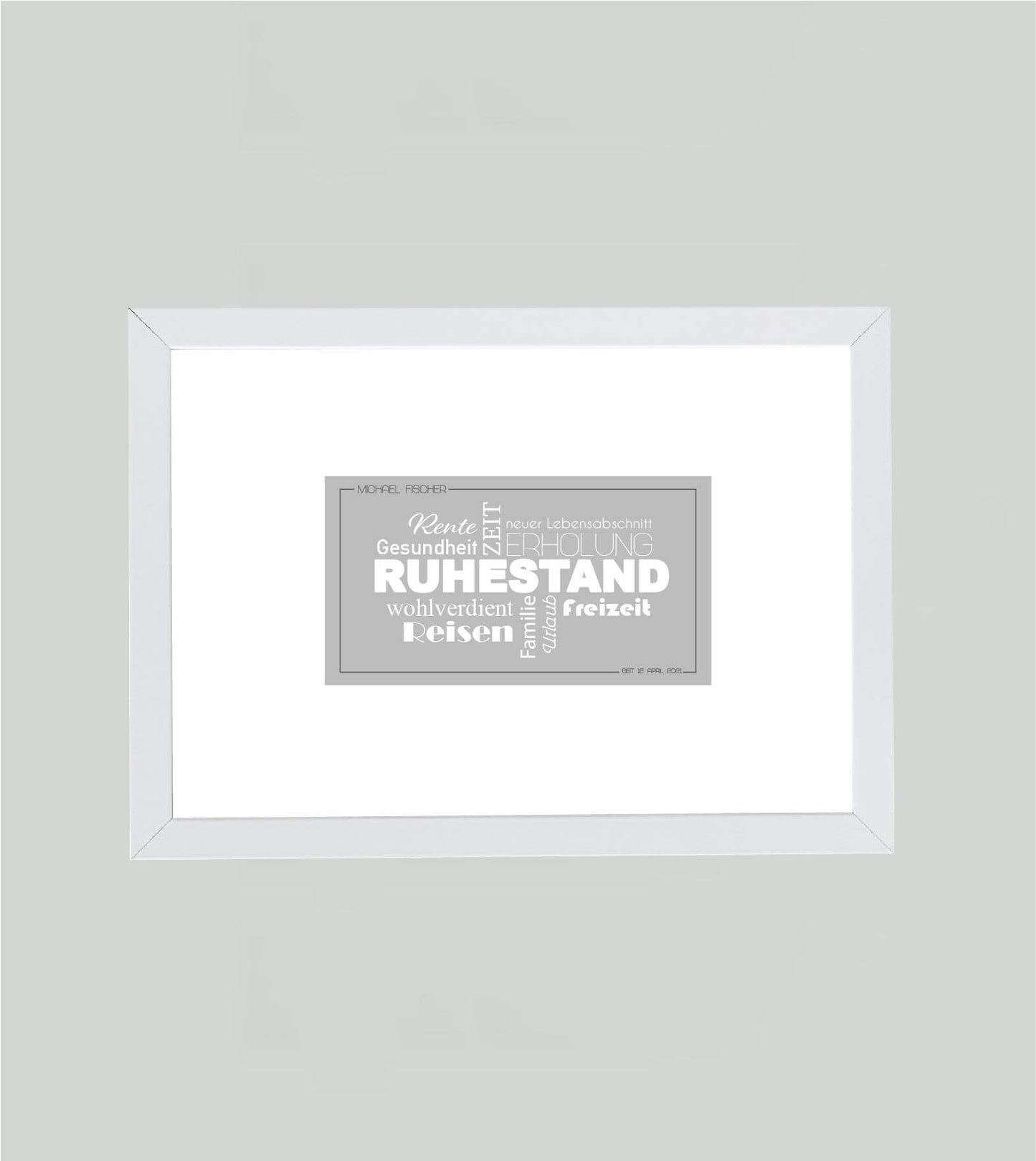 Personalisiertes Bild “Ruhestand Abschiedsgeschenk”, Bildfarbe: Grau, Bildgröße: DIN A4, Bilderrahmen: Ohne Bilderrahmen,Copyright: 321geschenke.de