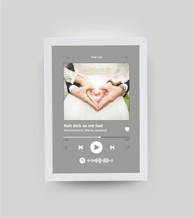 Personalisiertes Bild “Song” mit Foto, Bildfarbe: Grau, Bildgröße: 13x18cm, Bilderrahmen: Ohne Bilderrahmen,Copyright: 321geschenke.de
