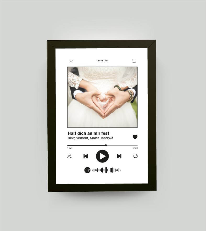 Personalisiertes Bild “Song” mit Foto, Bildfarbe: Weiß, Bildgröße: 13x18cm, Bilderrahmen: Bilderrahmen schwarz ohne Passepartout,Copyright: 321geschenke.de