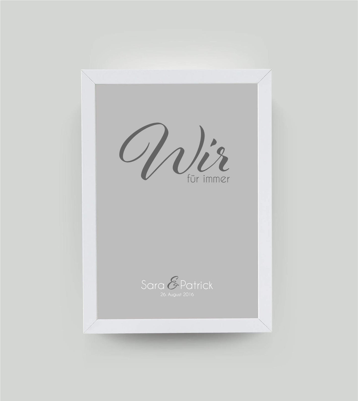 Personalisiertes Bild “WIR - für immer”, Bildfarbe: Grau, Bildgröße: 13x18cm, Bilderrahmen: Ohne Bilderrahmen,Copyright: 321geschenke.de
