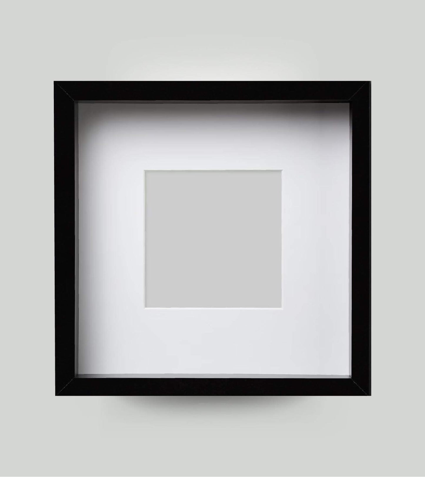 Bilderrahmen viereckig, 3D-Rahmen, schwarz, mit Passepartout, Copyright: 321geschenke.de