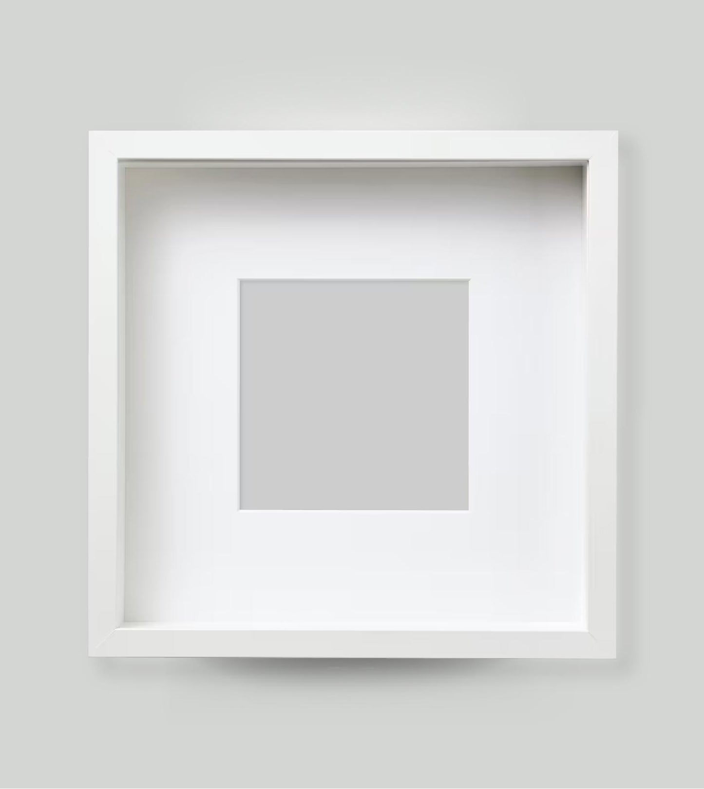 Bilderrahmen viereckig, 3D-Rahmen, weiß, mit Passepartout, Copyright: 321geschenke.de