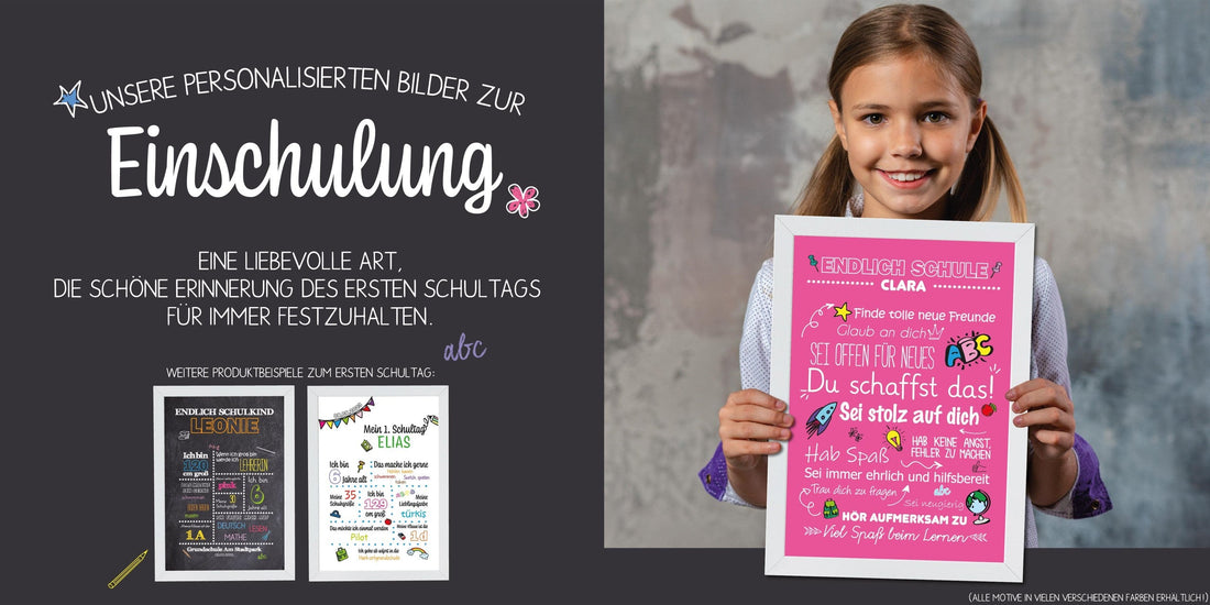 Erinnerungen für die Ewigkeit: Personalisiertes Einschulungs-Poster, Copyright: 321geschenke.de