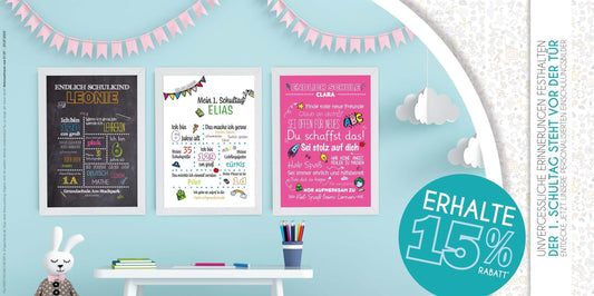 Der 1. Schultag steht vor der Tür...., Spare dabei 15% Rabatt auf unsere EINSCHULUNGSBILDER📚, Copyright: 321geschenke.de