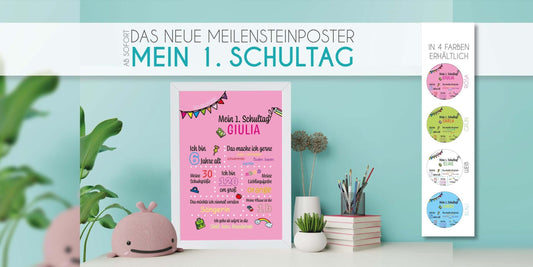 Mein 1. Schultag-Poster - Unvergessliche Erinnerungen für immer festhalten, Freu dich über ein einzigartiges Einschulungsgeschenk, das ganz Gewiss große Freude auslöst!, Copyright: 321geschenke.de