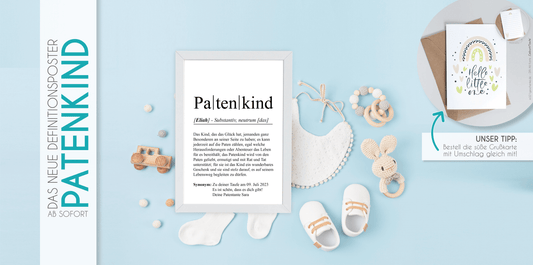 Das neue Definitionsposter PATENKIND - ab sofort erhältlich!, Dieses Bild ist mehr als nur ein Geschenk!, Copyright: 321geschenke.de