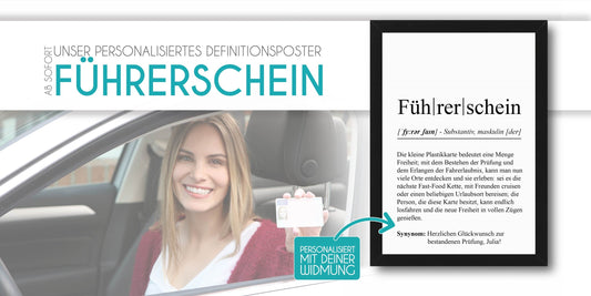 Ab sofort: Unser Definitionsbild FÜHRERSCHEIN, Schau dir hier unser neustes Definitionsbild "Führerschein" an., Copyright: 321geschenke.de