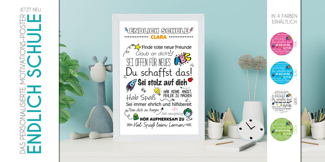 Das Motivationsposter für Erstklässler📚, Lasst den Schulanfang mit diesem Poster zu etwas ganz Besonderem werden!, Copyright: 321geschenke.de