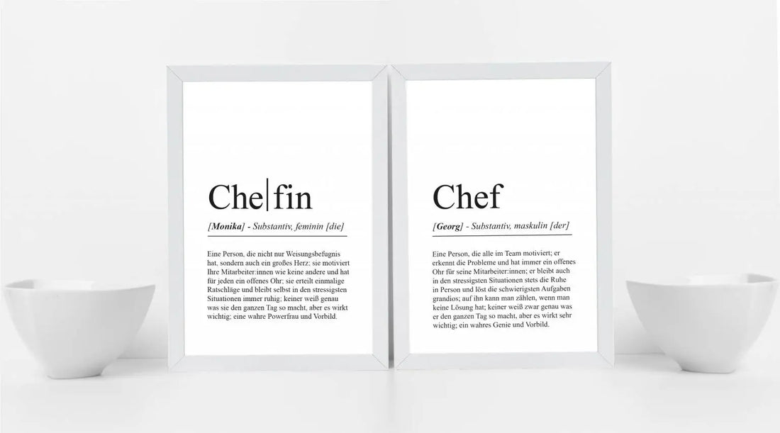 Definitionsbild für deine/n Chef:in, Suchst du nach einem Geschenk als Dankeschön für deine/n Vorgesetzte:n?Dann haben wir mit diesen beiden personalisierten Definitionsposter genau das Richtige für dich!, Copyright: 321geschenke.de