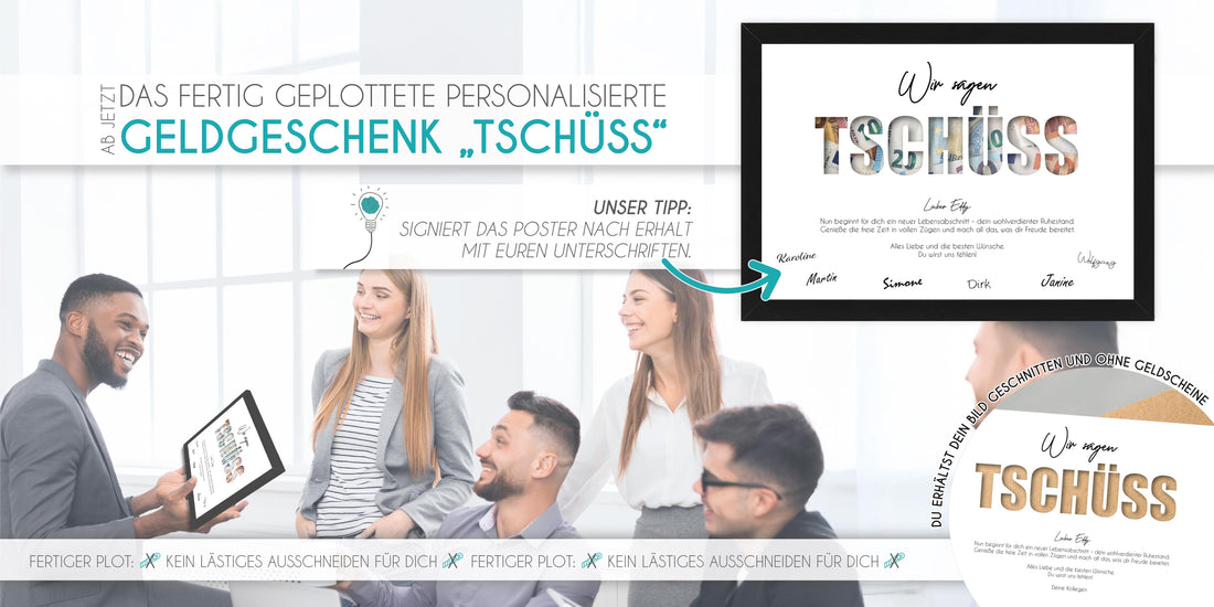 👋🏻Tschüss und viel Erfolg! – Das perfekte Geldgeschenk zum Abschied!, Copyright: 321geschenke.de