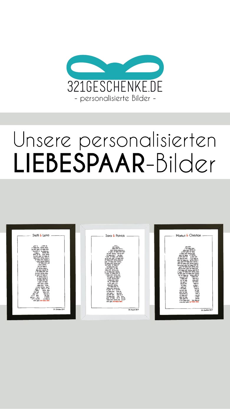 Neu: Geschenk zum Jahrestag Bild aus stilisierten Worten “Liebespaar”